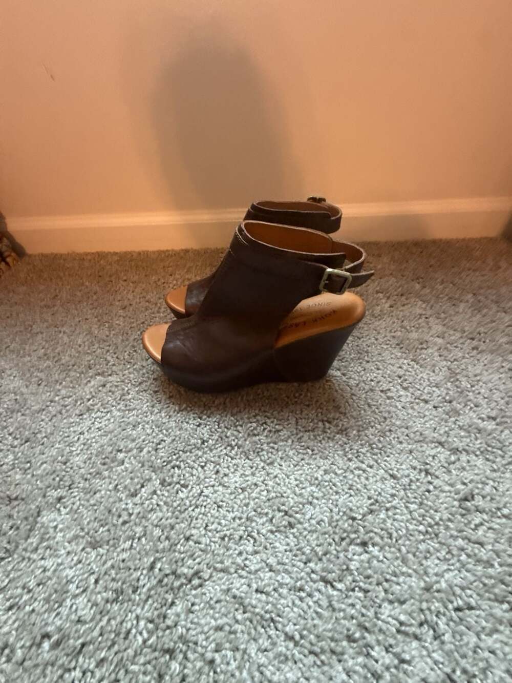 Kork-Ease Berit Dark Brown Leather Platform Wedge Sandals